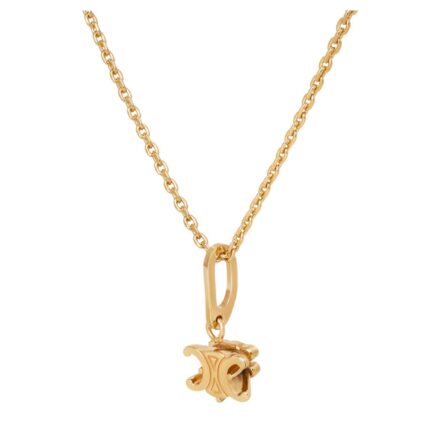 CELINE TRIOMPHE SOLITAIRE NECKLACE IN BRASS WITH GOLD FINISH