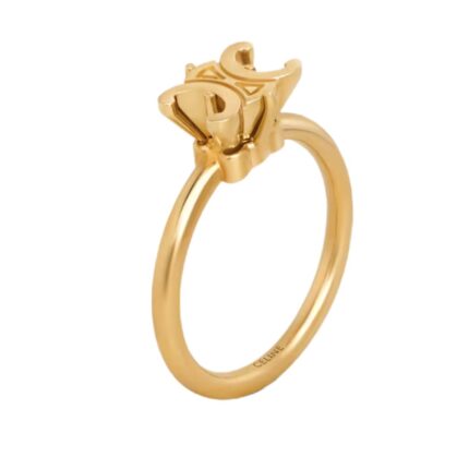 CELINE TRIOMPHE SOLITAIRE RING IN BRASS WITH GOLD FINISH
