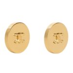 CELINE TRIOMPHE SIGNET EARRINGS IN BRASS WITH GOLD FINISH