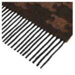 CELINE FRINGED SCARF IN MONOGRAM CASHMERE BLACK-TOFFEE