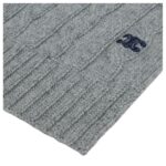CELINE CABLE KNIT TRIOMPHE SCARF IN CASHMERE GREY
