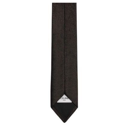 CELINE THIN TIE IN LEOPARD SILK JACQUARD