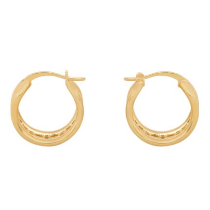 CELINE TRIOMPHE MULTI HOOPS IN BRASS WITH GOLD FINISH