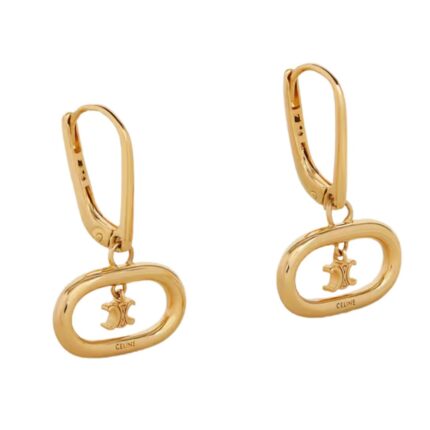 CELINE TRIOMPHE MOBILE EARRINGS IN BRASS WITH GOLD FINISH