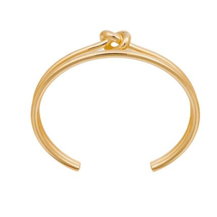 CELINE KNOT DOUBLE CUFF IN BRASS WITH GOLD FINISH