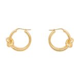 CELINE KNOT DOUBLE HOOPS IN BRASS WITH GOLD FINISH
