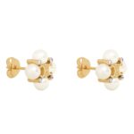 LES PERLES CELINE STUDS IN STRASS RESIN PEARLS AND BRASS WITH GOLD FINISH
