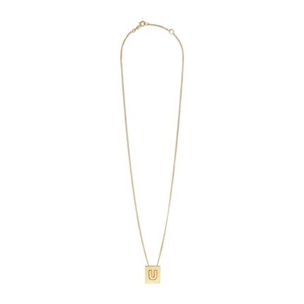 CELINE ALPHABET U NECKLACE IN BRASS WITH GOLD FINISH
