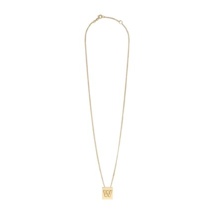 CELINE ALPHABET W NECKLACE IN BRASS WITH GOLD FINISH