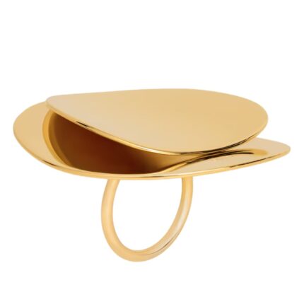 CELINE PETALE RING IN BRASS WITH GOLD FINISH
