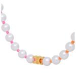 CELINE PLAGE PEARL NECKLACE IN BRASS WITH GOLD FINISH AND RESIN PEARLS