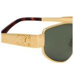 CELINE TRIOMPHE METAL 04 SUNGLASSES IN METAL GOLD-GREEN