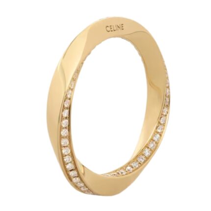 CELINE TORSION RING IN YELLOW GOLD AND DIAMONDS