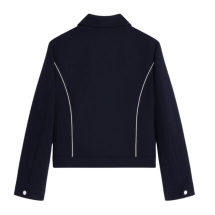 CELINE CHELSEA BLOUSON JACKET IN GAUFFERED DOUBLE WOOL
