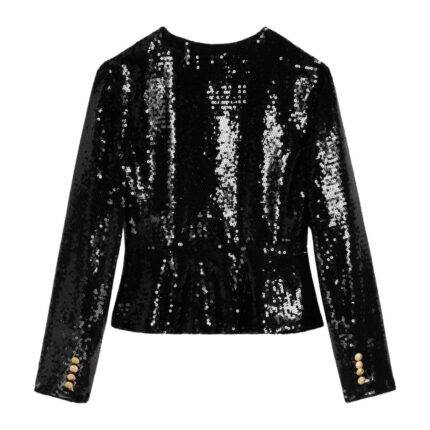CELINE EMBROIDERED CHELSEA JACKET IN SILK MUSLIN