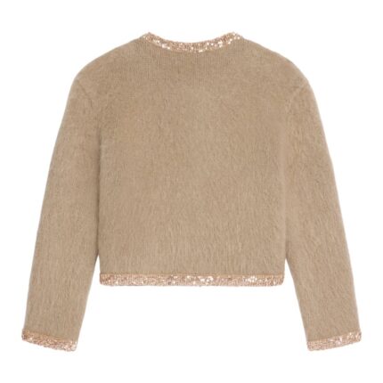CELINE EMBROIDERED CARDIGAN JACKET IN BRUSHED MOHAIR