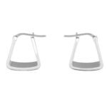 CELINE FORMES ABSTRAITES PYRAMID HOOPS IN BRASS WITH SILVER FINISH