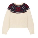 CELINE EMBROIDERED CREW NECK SWEATER IN FAIR ISLE WOOL