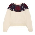 CELINE TRIOMPHE CREW NECK SWEATER IN FAIR ISLE WOOL