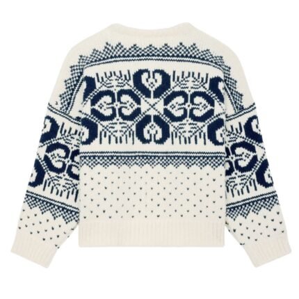 CELINE CREW NECK SWEATER IN FAIR ISLE WOOL AND CASHMERE