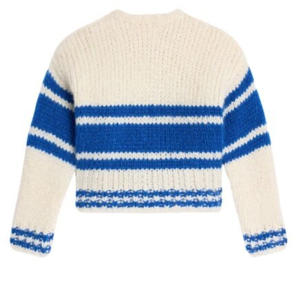 CELINE STRIPED CREW NECK SWEATER IN CHUNKY MOHAIR AND WOOL