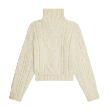 CELINE HIGH NECK SWEATER IN ARAN ALPACA WOOL