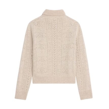 CELINE TURTLENECK SWEATER IN SHETLAND POINTELLE