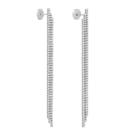 CELINE TENNIS COCKTAIL EARRINGS IN WHITE GOLD AND DIAMONDS