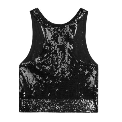 CELINE EMBROIDERED TANK TOP IN SILK AND COTTON