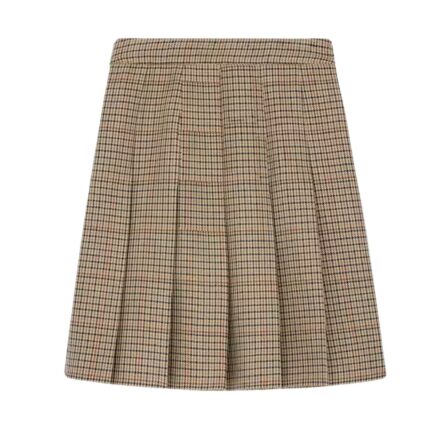 CELINE PLEATED SKIRT IN HOUNDSTOOTH WOOL