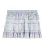 CELINE EMBROIDERED MINI SKIRT IN STRIPED COTTON AND CASHMERE