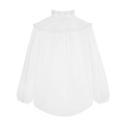 CELINE EMBROIDERED ROMY SHIRT IN COTTON MUSLIN