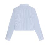 CELINE CROPPED SHIRT IN STRIPED COTTON LINEN