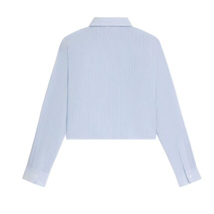 CELINE CROPPED SHIRT IN STRIPED COTTON LINEN