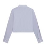 CELINE CROPPED SHIRT IN STRIPED COTTON AND SILK