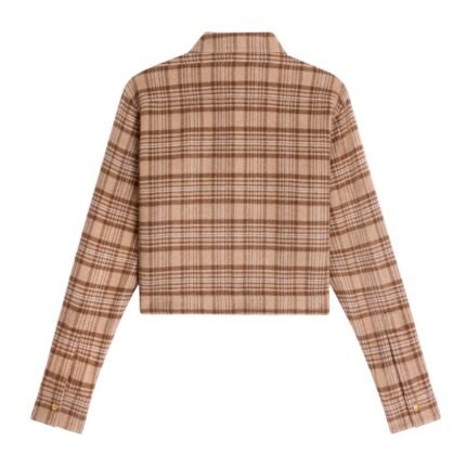 CELINE ROMY CROPPED SHIRT IN CHECKED CASHMERE