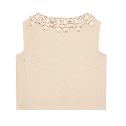 CELINE EMBROIDERED TOP IN BOUCLETTE NATTÉ