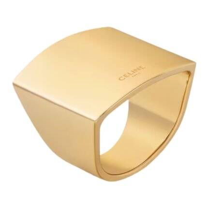 CELINE FORMES ABSTRAITES PYRAMID RING IN BRASS WITH GOLD FINISH