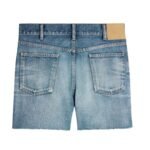 CELINE SKATE SHORTS IN ELECTRIC SKY WASH DENIM ELECTRIC SKY