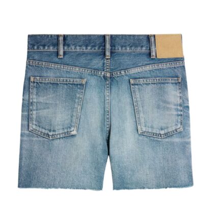 CELINE SKATE SHORTS IN ELECTRIC SKY WASH DENIM ELECTRIC SKY