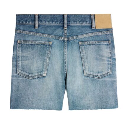 CELINE SKATE SHORTS IN ELECTRIC SKY WASH DENIM