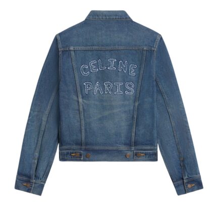 CELINE TRUCKER JACKET IN DARK UNION WASH DENIM