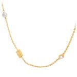 LES PERLES CELINE NECKLACE IN STRASS RESIN PEARLS AND BRASS WITH GOLD FINISH