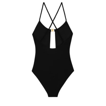 CELINE TRIOMPHE SWIMSUIT IN MATTE JERSEY BLACK