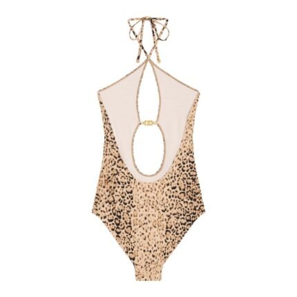CELINE SWIMSUIT IN LEOPARD PRINT MATTE JERSEY
