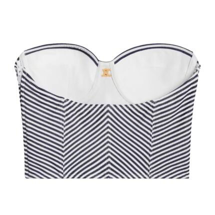 CELINE TRIOMPHE BUSTIER IN STRIPED JERSEY