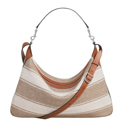 CELINE LARGE STRAP ROMY IN TEXTILE WITH JACQUARD AND CALFSKIN