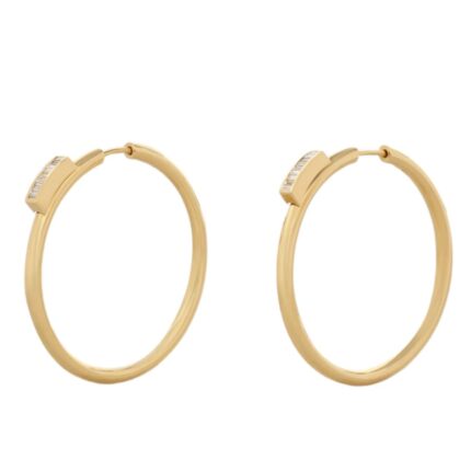 CELINE SYSTEME LARGE HOOPS IN YELLOW GOLD AND DIAMONDS