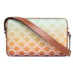 CELINE MEDIUM MESSENGER BAG IN TRIOMPHE CANVAS SUNSET AND CALFSKIN