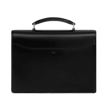 CELINE SMALL CARTABLE TRIOMPHE IN SHINY CALFSKIN BLACK